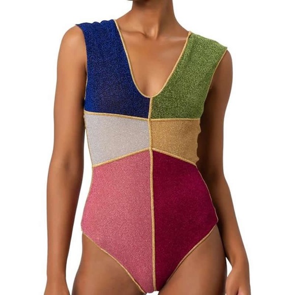 Osea Lumière Patchwork Shimmer Swimsuit Plus Sizes - Picture 4 of 9